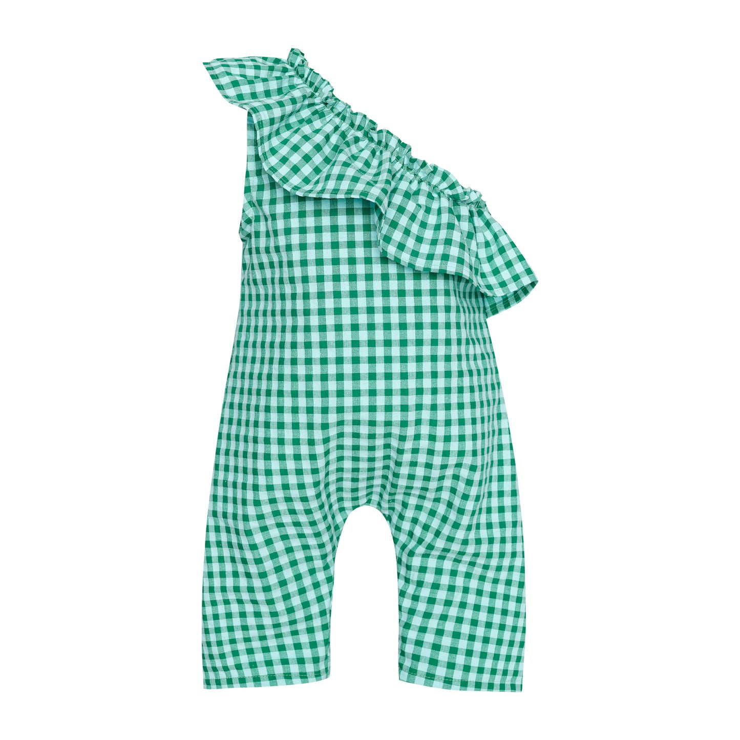 TC FOREST SKY RUFFLED ONE SHOULDER HAREM PLAYSUIT