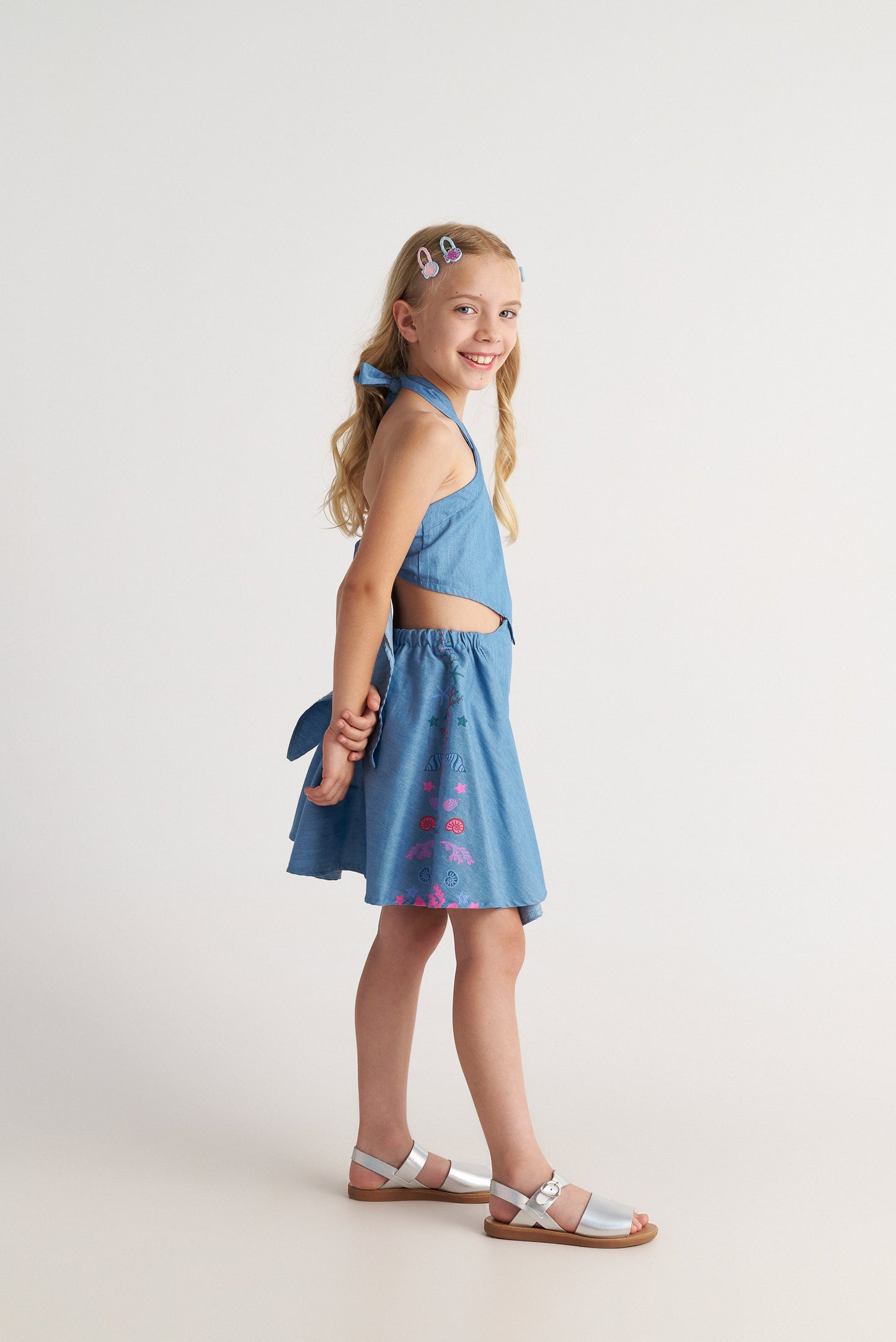 TWO IN A CASTLE MERMAID & SHELLS SCARF TWO PIECES DRESS