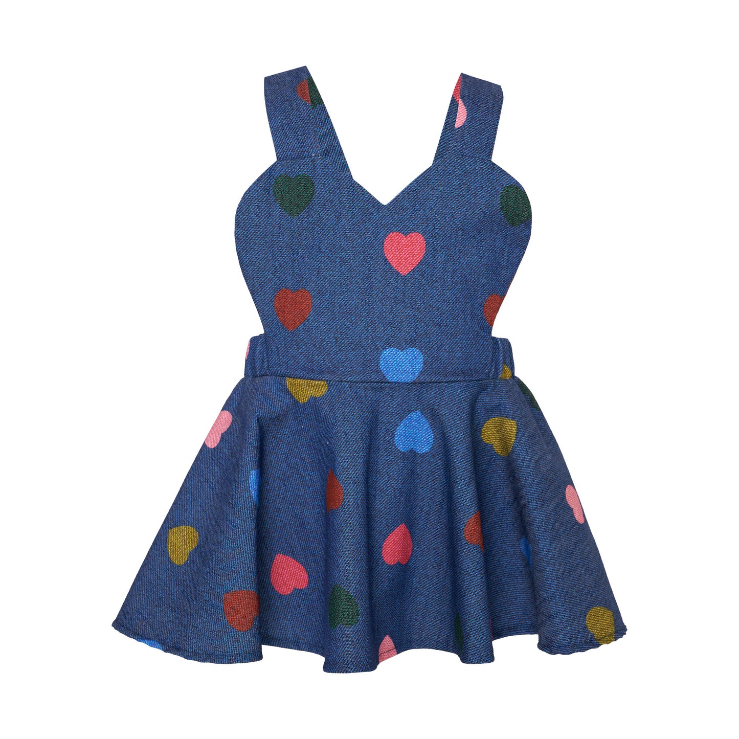 TWO IN A CASTLE SET HEARTS SHAPE DUNGAREES DRESS & BODY