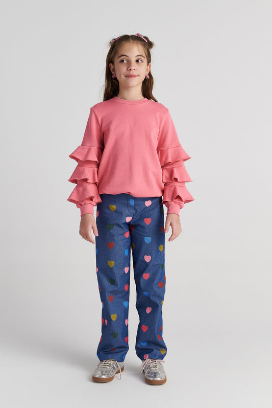 TWO IN A CASTLE ALLOVER HEARTS PANTS