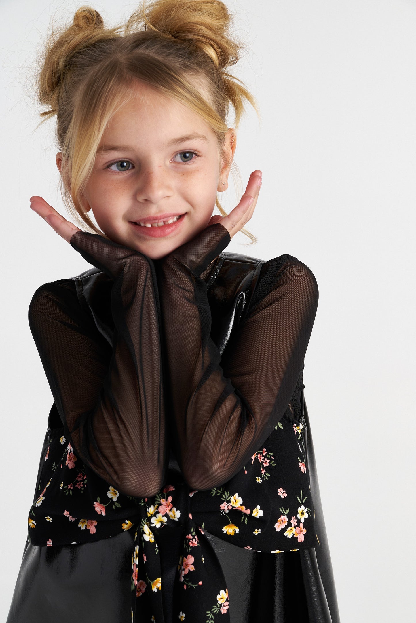 TWO IN A CASTLE SET TOP AND VINYL BOW DRESS