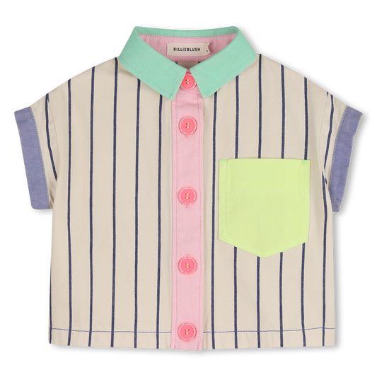 BILLIEBLUSH GIRLS STRIPED SHORT-SLEEVED SHIRT