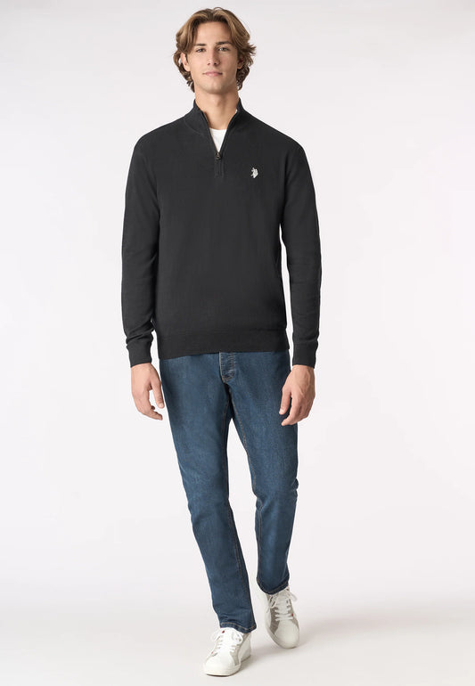 U.S POLO MAN HALF ZIP KNITTED PULLOVER