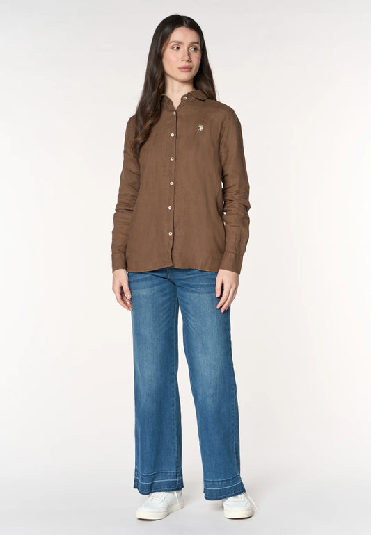 U.S POLO ASSN WOMAN PREMIUM QUALITY WOMEN'S COTTON & LINEN SHIRT
