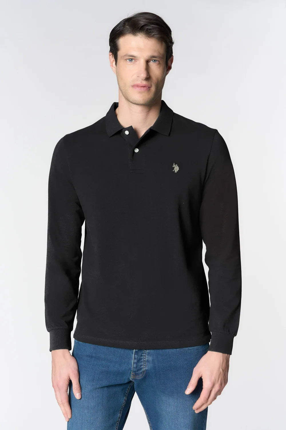 U.S POLO ASSN LS POLO SHIRT IN PIQUE COTTON
