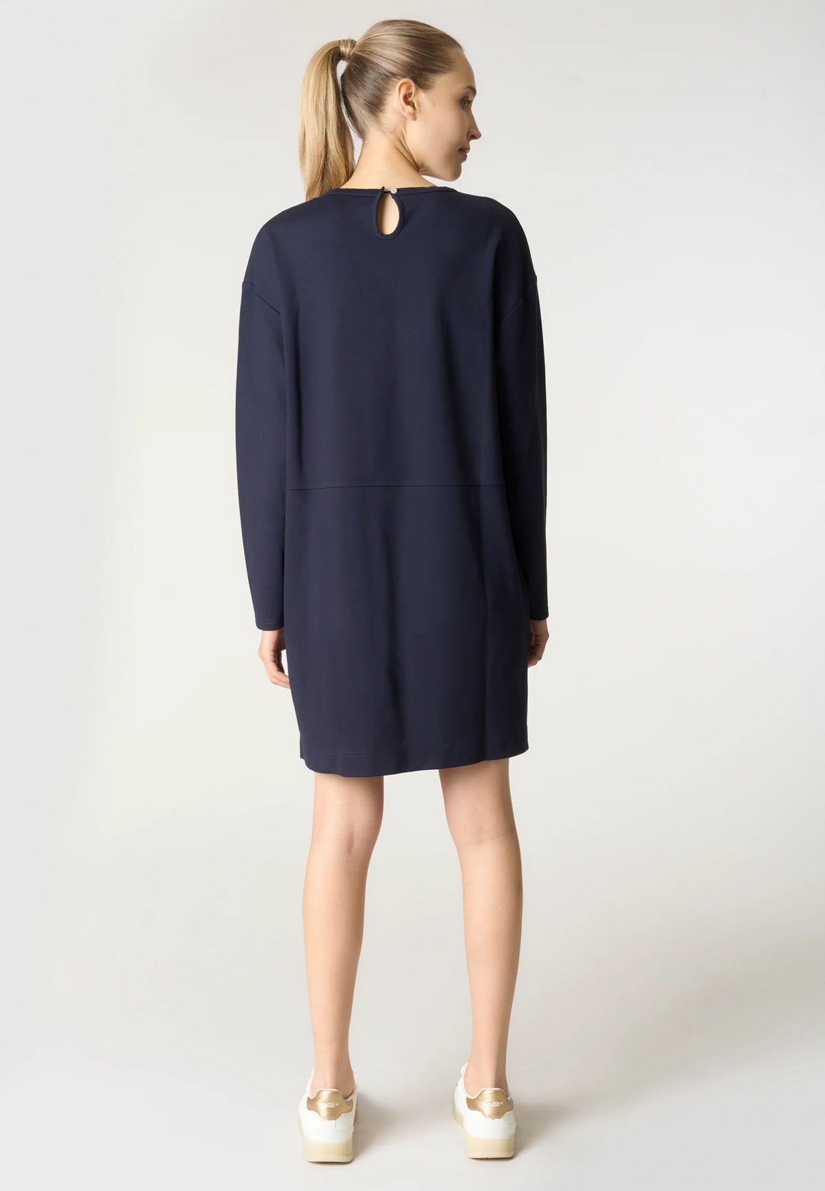 U.S POLO ASSN WOMAN CREW NECK DRESS IN MILANESE STITCH