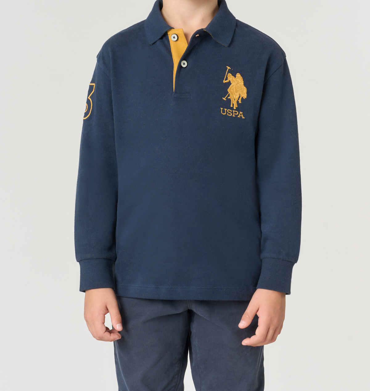 U.S POLO ASSN KIDS POLO SHIRT MAXI LOGO & COLORED UNDERCOLLAR