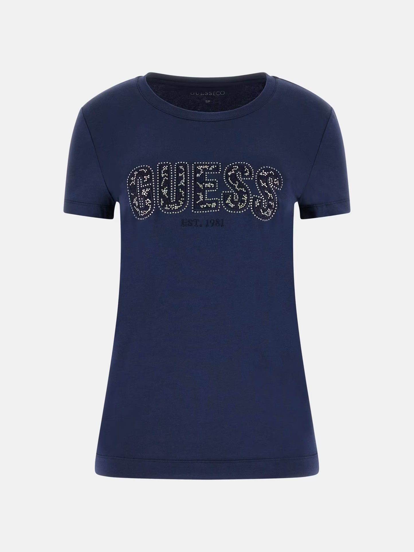 GUESS WOMAN LOGO LACE T SHIRT