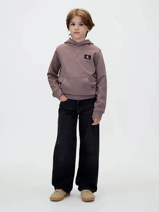 CALVIN KLEIN KIDS TERRY WOVEN LABEL HOODIE