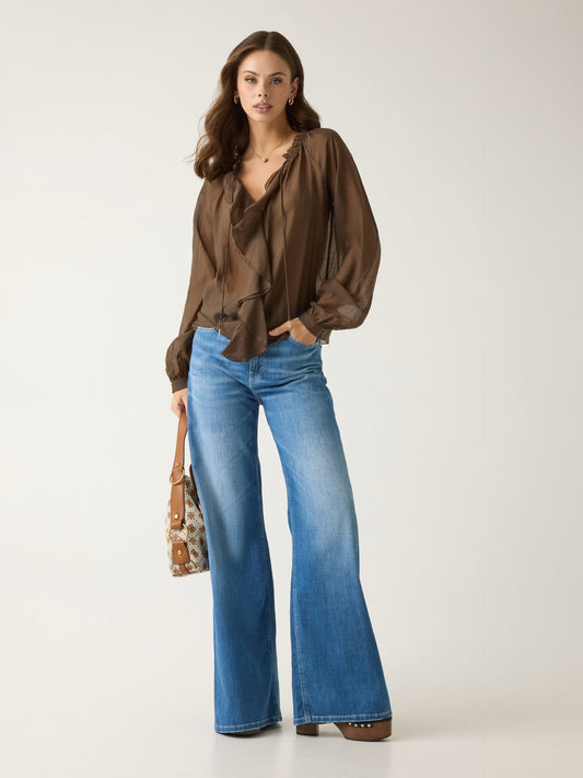 GUESS WOMAN MAELYS RUFFLED BLOUSE