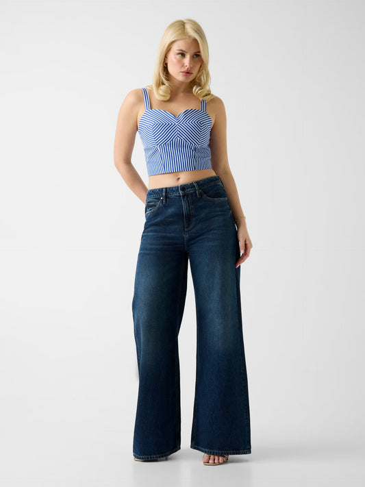 GUESS WOMAN TECLA STRIPED CROP TOP