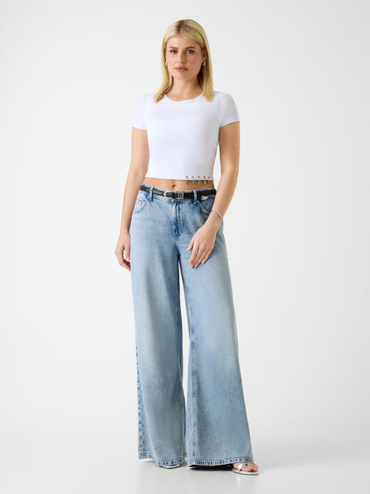 GUESS WOMAN ELISABETTE CROPPED KNIT TOP