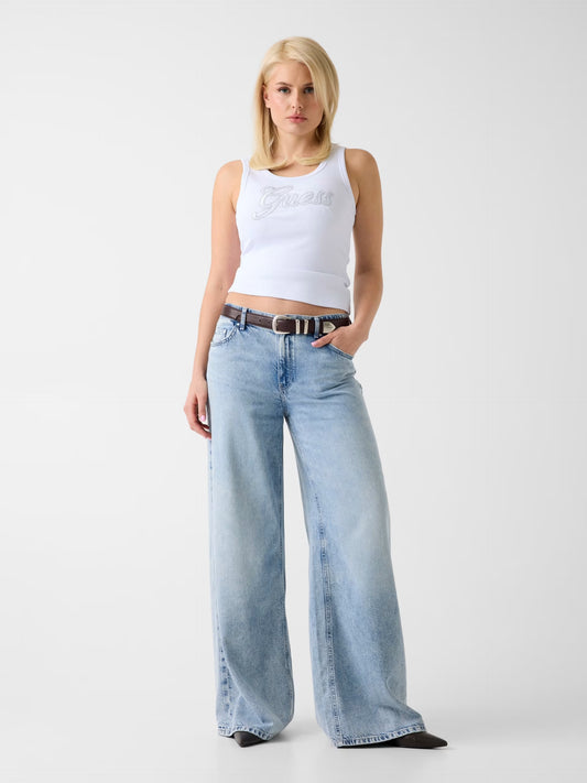 GUESS SEQUINS LOGO KNITED TANK TOP