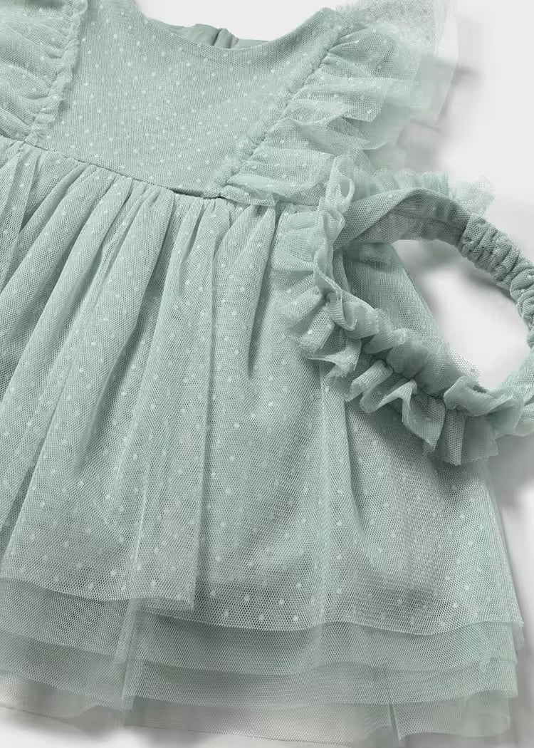 MAYORAL BABY TULLE DRESS WITH HEADBAND