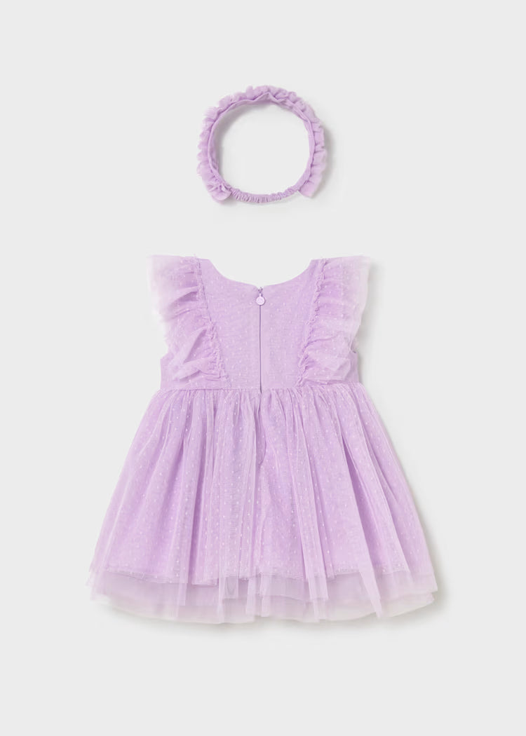 MAYORAL BABY TULLE DRESS WITH HEADBAND