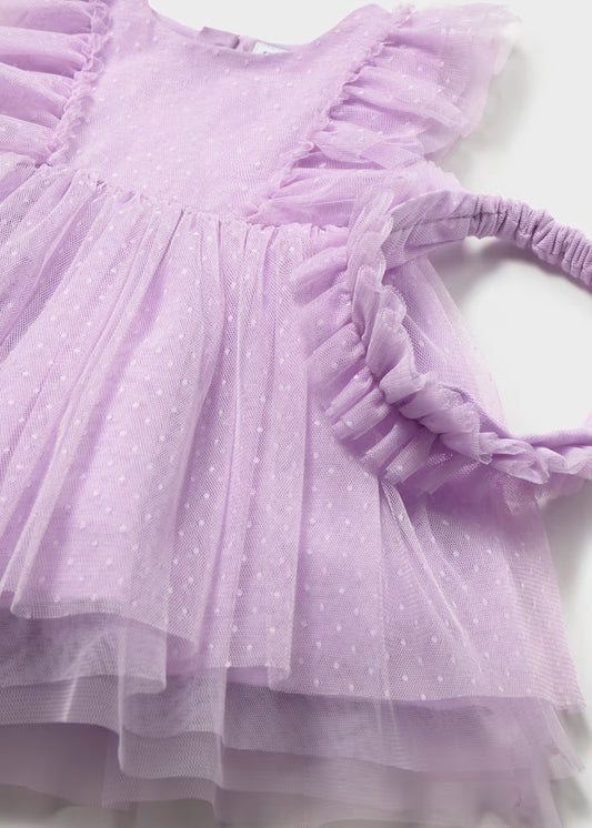 MAYORAL BABY TULLE DRESS WITH HEADBAND