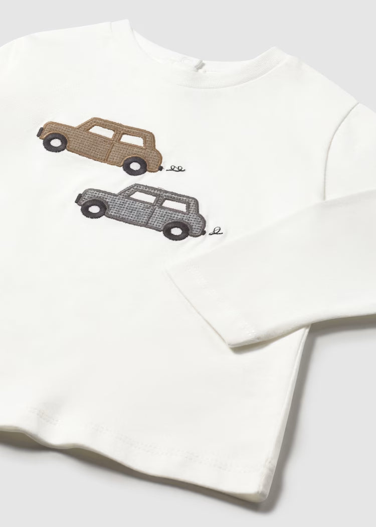 MAYORAL BABYS CAR EMBROIDERED T SHIRT