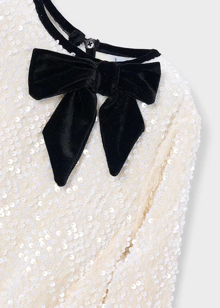MAYORAL GIRLS VELVET SEQUIN DRESS