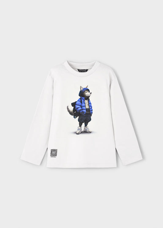 MAYORAL INTERACTIVE WOLF PRINT T SHIRT