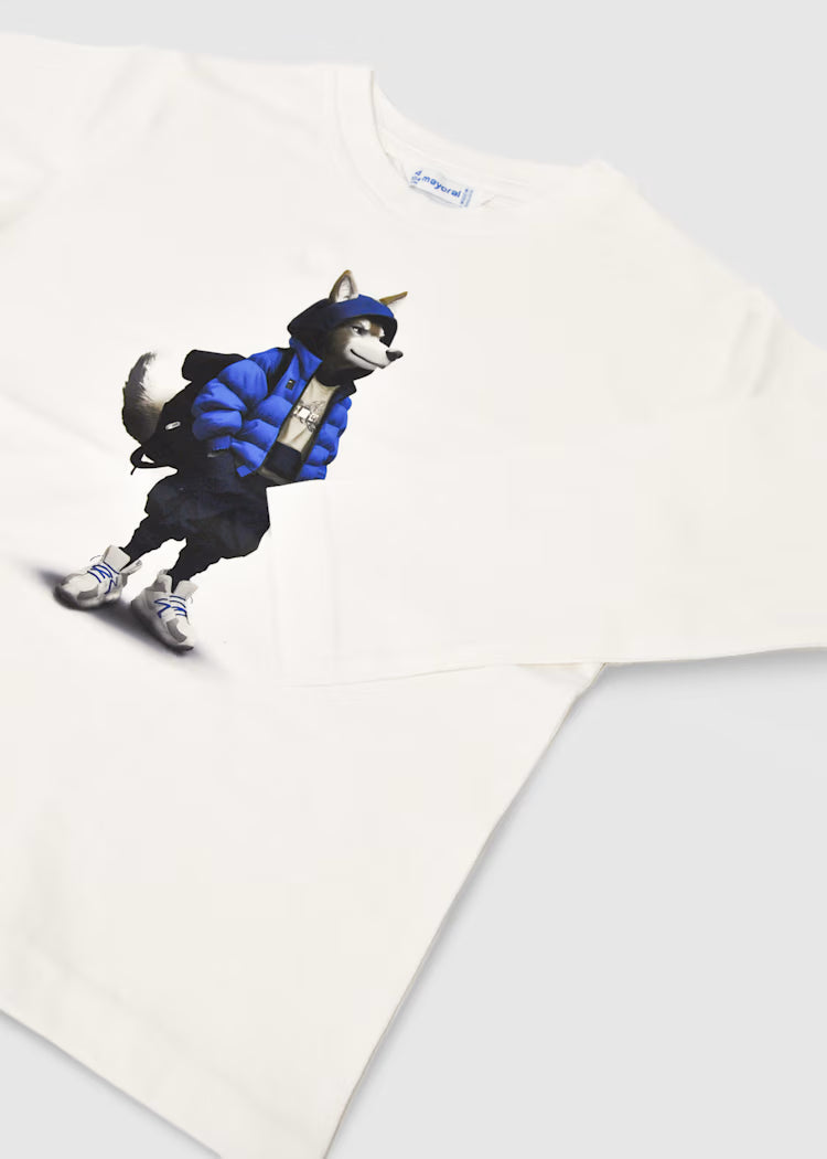 MAYORAL INTERACTIVE WOLF PRINT T SHIRT