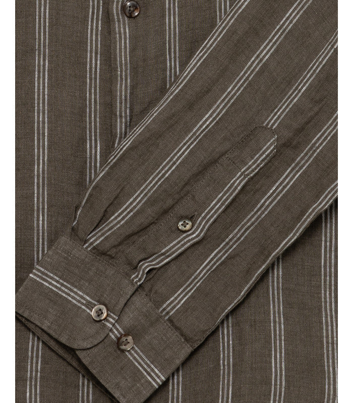 GIANNI LUPO STRIPED LINEN SHIRT