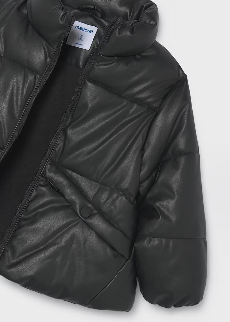 MAYORAL GIRLS FAUX LEATHER PUFFER JACKET