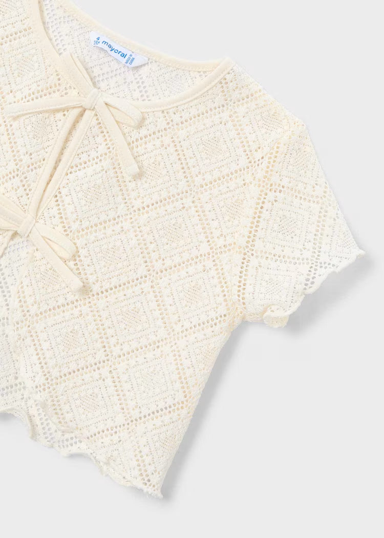 _MAYORAL 2 PIECE CROCHET T SHIRT SET