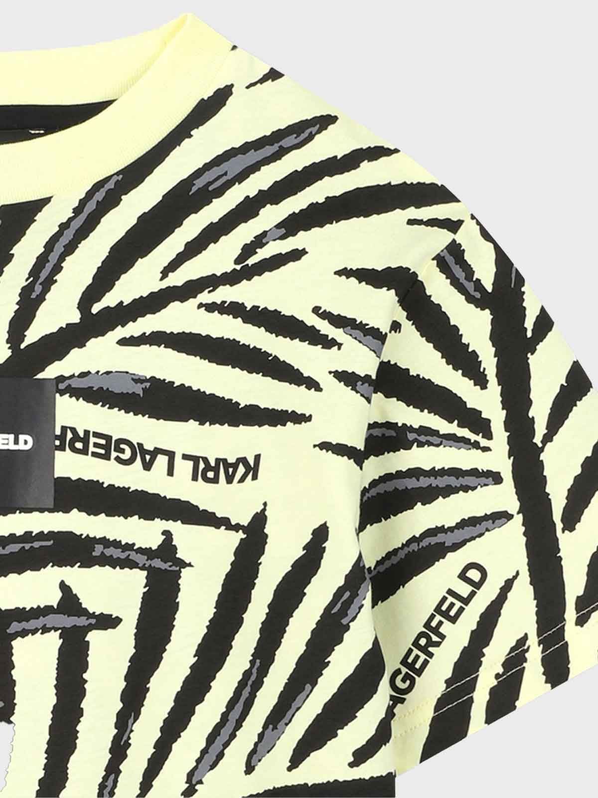 KARL LAGERFELD KIDS TROPICAL PRINT T SHIRT