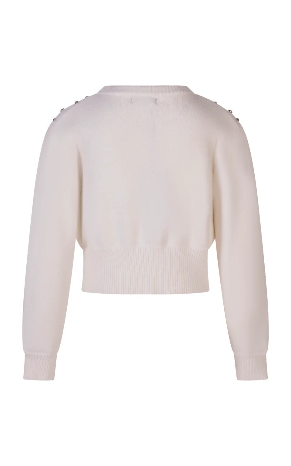 FUN FUN CREW NECK SWEATER IN KNITTED WOOL WITH APPLIED STONES