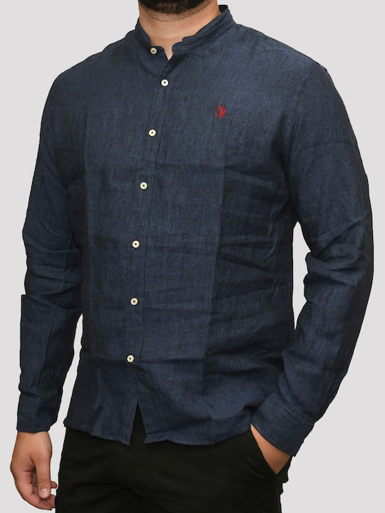 U.S POLO ASSN MAN ADAM ROUND COLLAR LINEN SHIRT