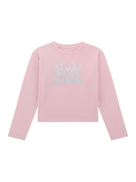 GUESS HEART EMBROIDERED LOGO T SHIRT