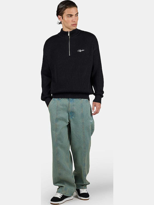 PEGADOR SIGNAR RIB OVERSIZED HALF ZIP KNIT SWEATER