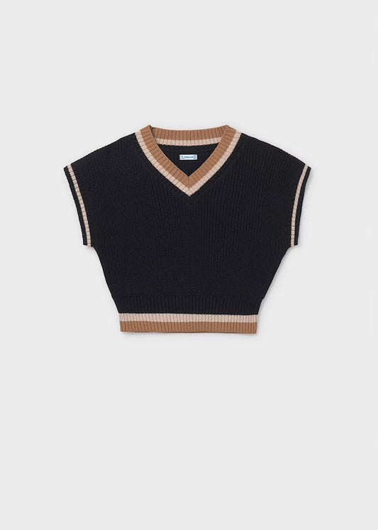 MAYORAL GIRLS KNITTED CONTRAST VEST