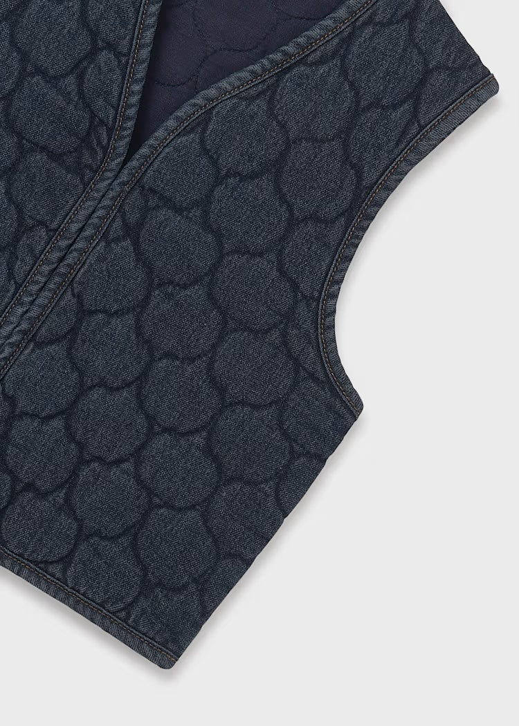 MAYORAL GIRLS QUILTED DENIM GILET