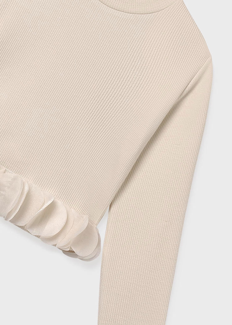 MAYORAL GIRLS RUFFLE HEMMED T SHIRT