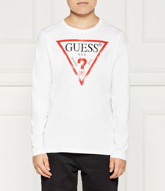 GUESS LS TRIANGLE LOGO T SHIRT