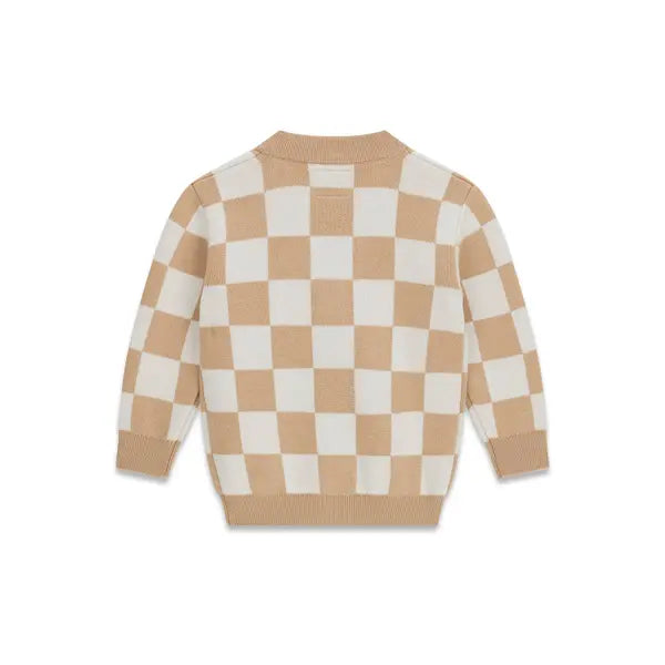 GUESS KIDS GIRLS KNITTED CHECK CARDIGAN