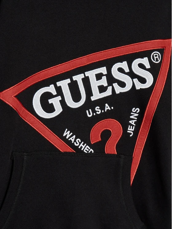 GUESS KIDS HOODED TRIANGLE LOGO PULLOVER