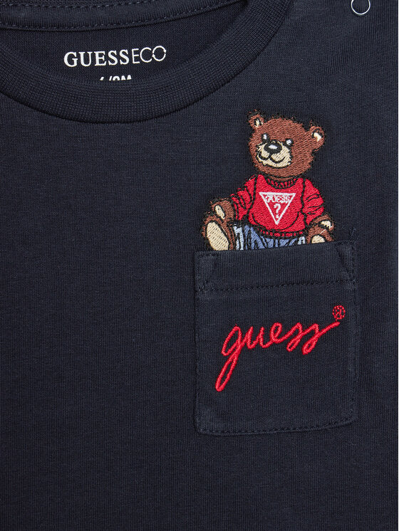 GUESS KIDS EMBROIDERED LOGO T SHIRT