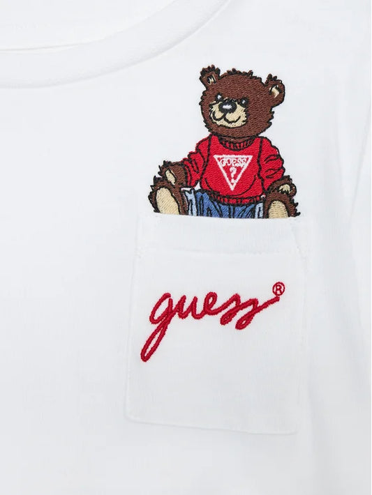 GUESS KIDS T-SHIRT WITH EMBROIDERED LOGO
