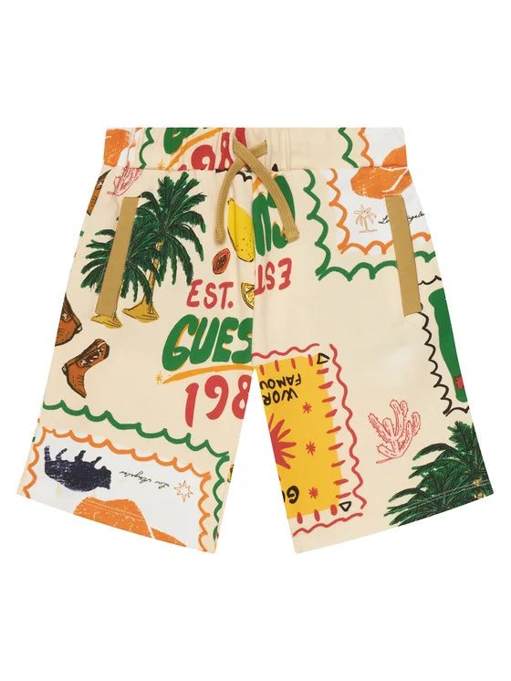 GUESS KIDS FRENCH TERRY MULTIPRINT BERMUDA