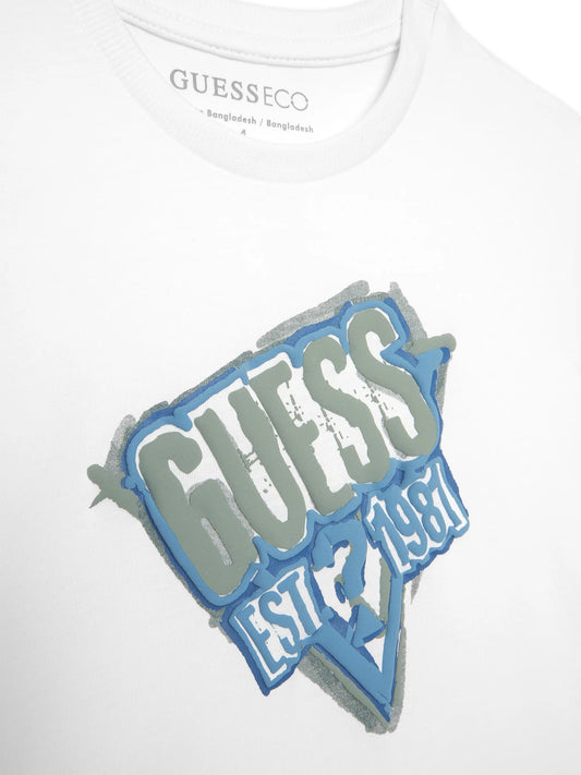 GUESS KIDS EMBROIDERY LOGO T SHIRT