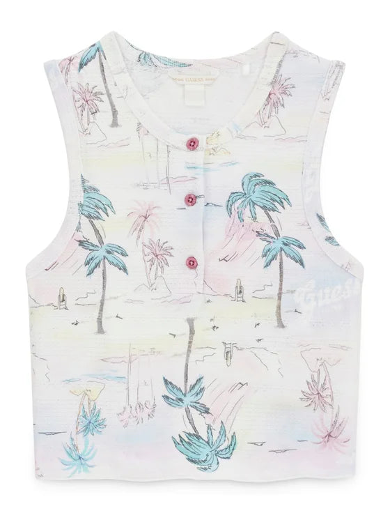GUESS KIDS SLEEVELESS PALM TREES T SHIRT