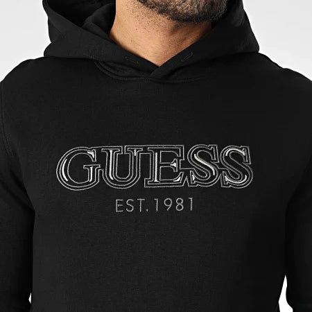 GUESS BASIC HOODED LOGO SWEATSHIRT