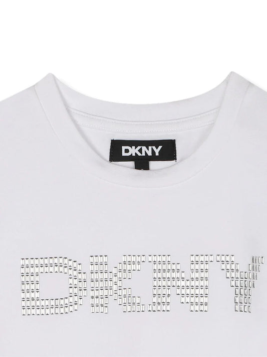 DKNY KIDS T SHIRT WITH EMBROIDERED LOGO