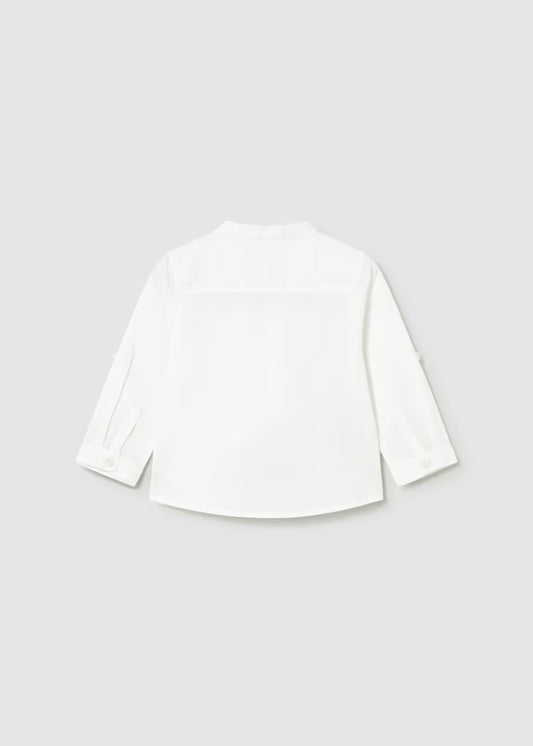 _MAYORAL LONG-SLEEVED LINEN SHIRT WITH BABY MANDARIN COLLAR