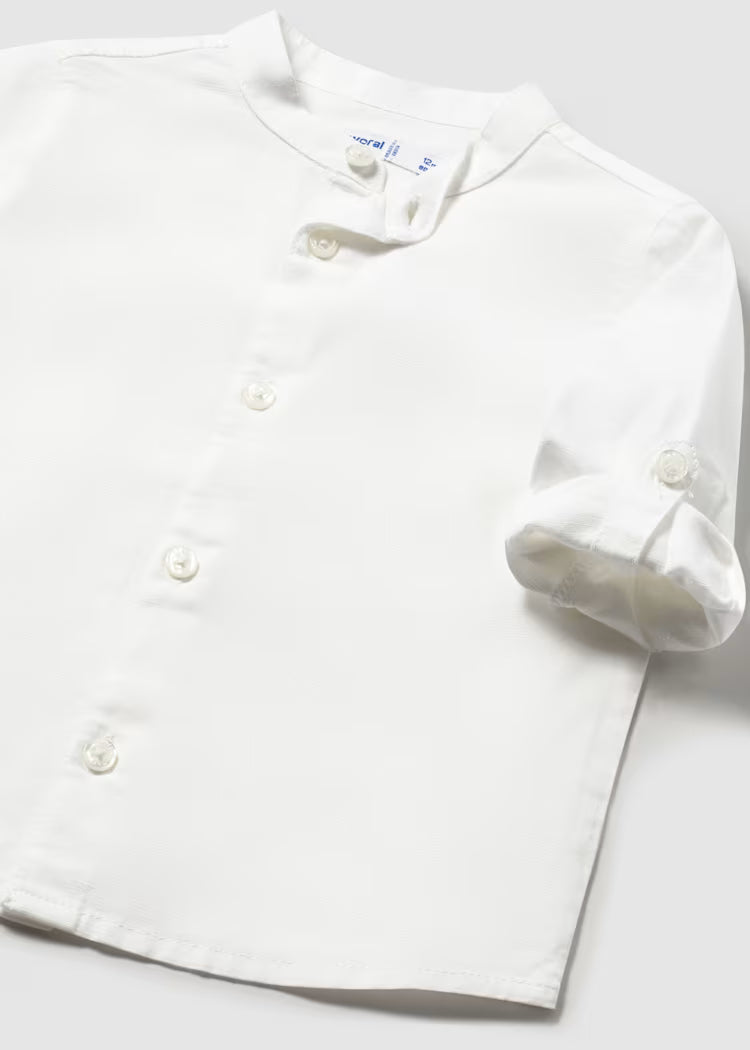 _MAYORAL LONG-SLEEVED LINEN SHIRT WITH BABY MANDARIN COLLAR