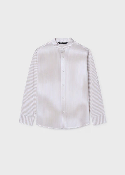_MAYORAL MAO COLLAR STRIPED SHIRT