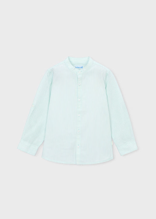 MAYORAL STRIPED SHIRT WITH MANDARIN COLLAR