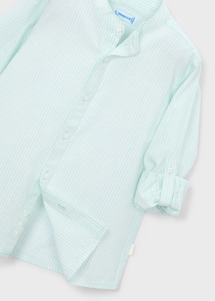 MAYORAL STRIPED SHIRT WITH MANDARIN COLLAR